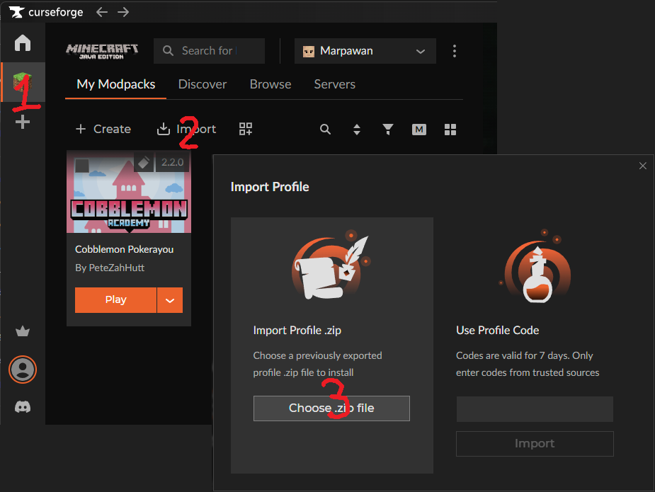 capture import modpack